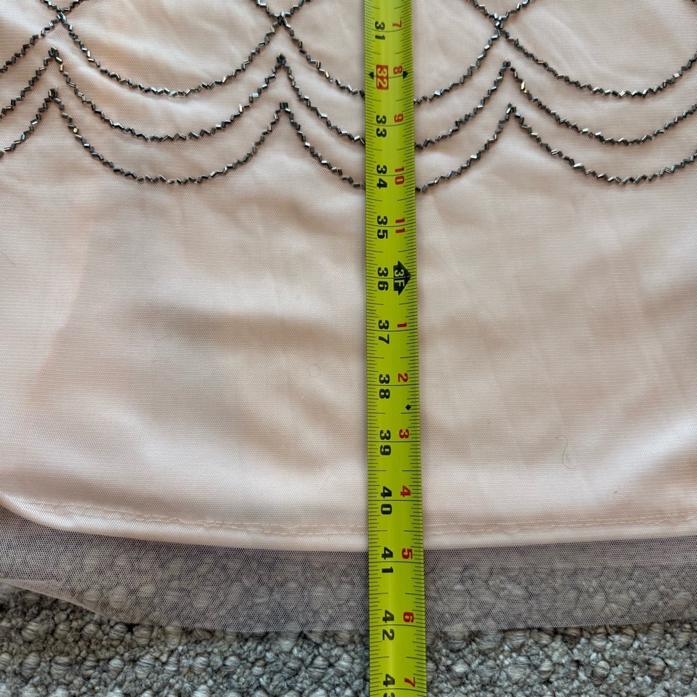 Adrianna Papell Blush Pink Beaded Tulle Gown Embellished Formal Dress 6 - Picture 11 of 17